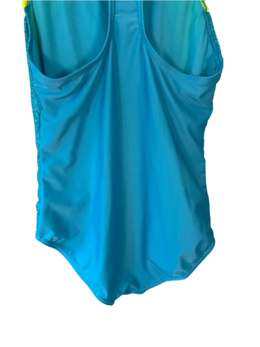 Speedo Teal with Neon Yellow Athletic One-Piece Swimsuit Size XL Beach Vacation